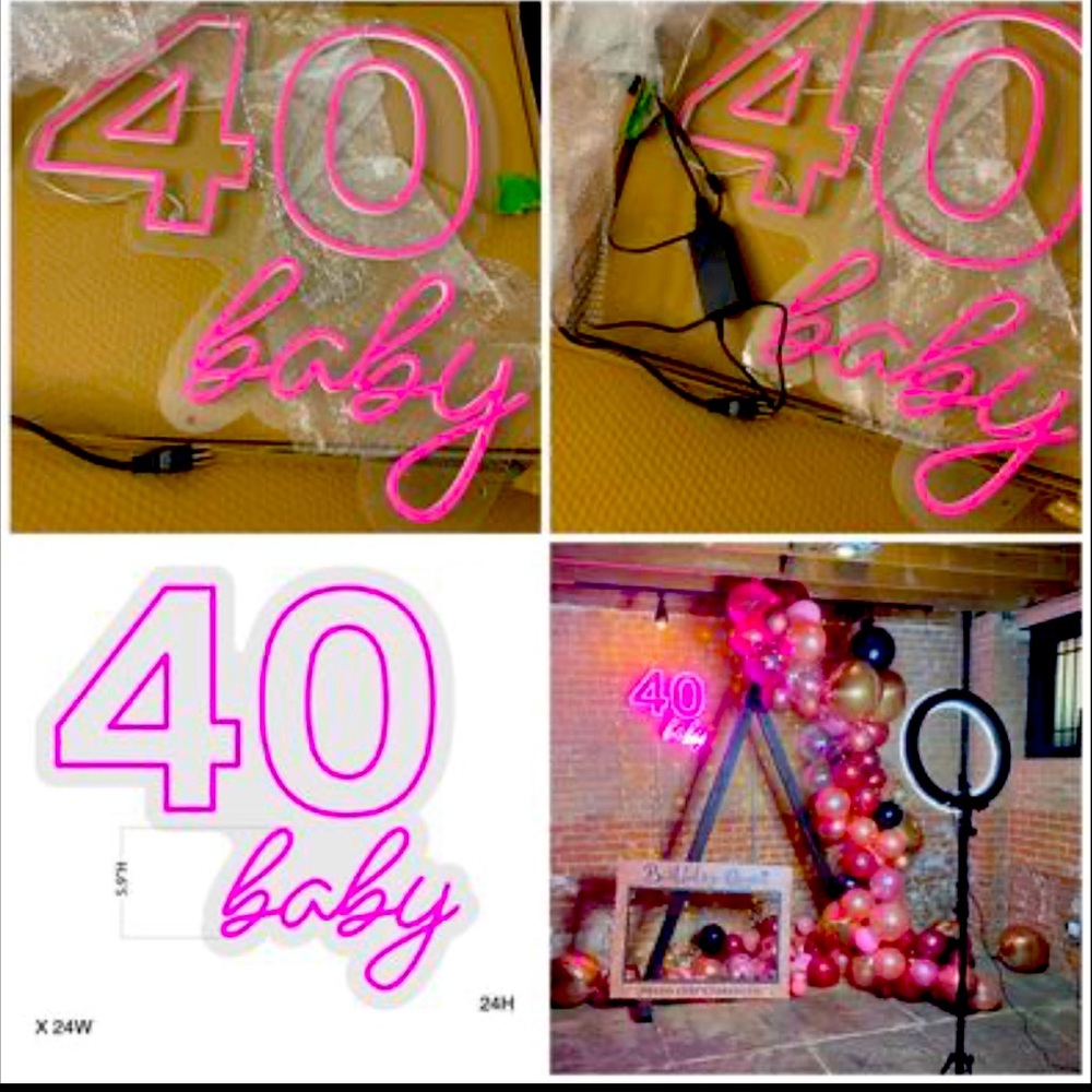 “40 Baby” Pink Neon Sign